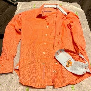 Salmon Robert Graham dress shirt, size Small, or 8